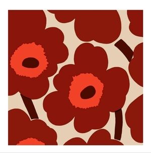 Marimekko Unikko Red/ Cream Lunch Napkins